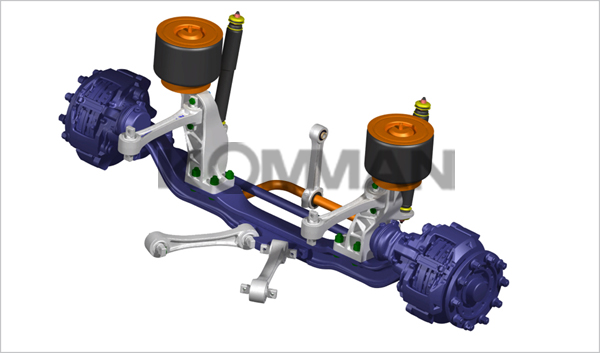 二级踏步旅游车铝合金前悬架升级平台(10m～12m)