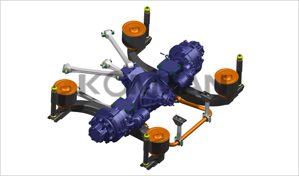 二级踏步旅游车铝合金后悬架升级平台(10m～12m)